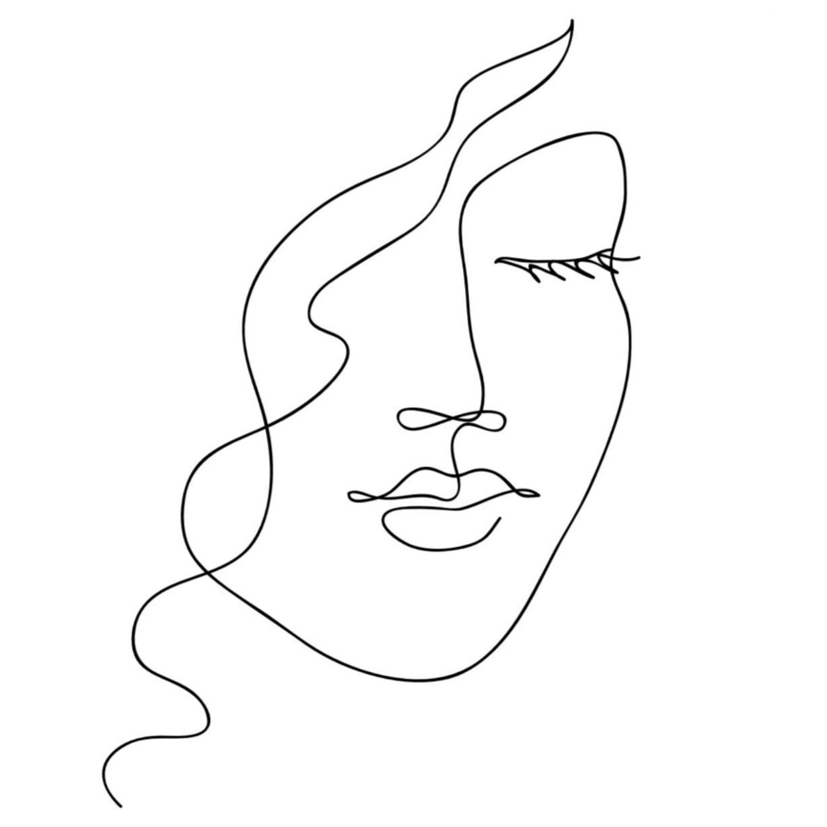 Lineare Gesichtsskizze von Permanent Make-up Claudia Fischer